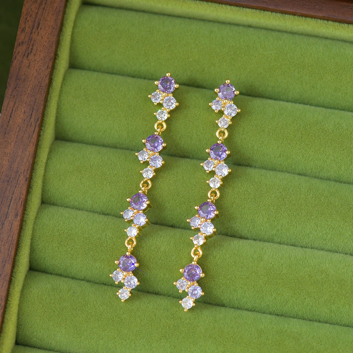 Violet Cascade Earrings - Hypoallergenic - Abbott Atelier