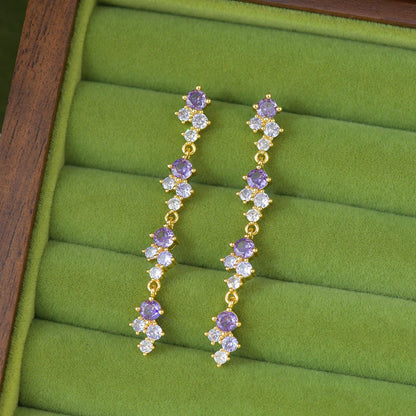 Violet Cascade Earrings - Hypoallergenic - Abbott Atelier