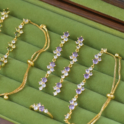 Violet Cascade Earrings - Hypoallergenic - Abbott Atelier