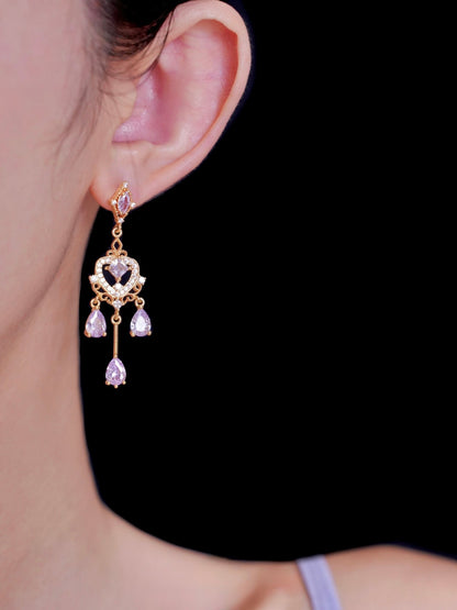 Violet Chandelier Earrings - Hypoallergenic - Abbott Atelier