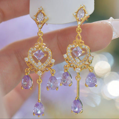 Violet Chandelier Earrings - Hypoallergenic - Abbott Atelier