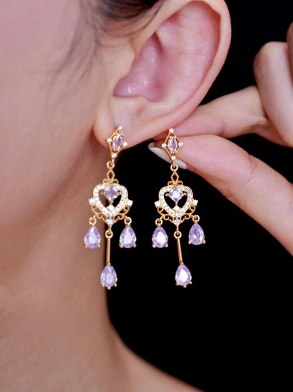Violet Chandelier Earrings - Hypoallergenic - Abbott Atelier