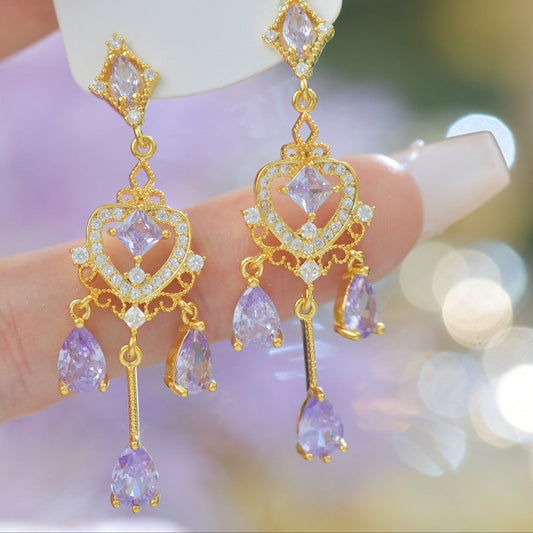 Violet Chandelier Earrings - Hypoallergenic - Abbott Atelier