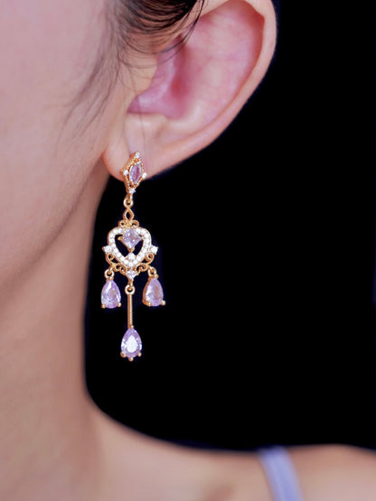Violet Chandelier Earrings - Hypoallergenic - Abbott Atelier
