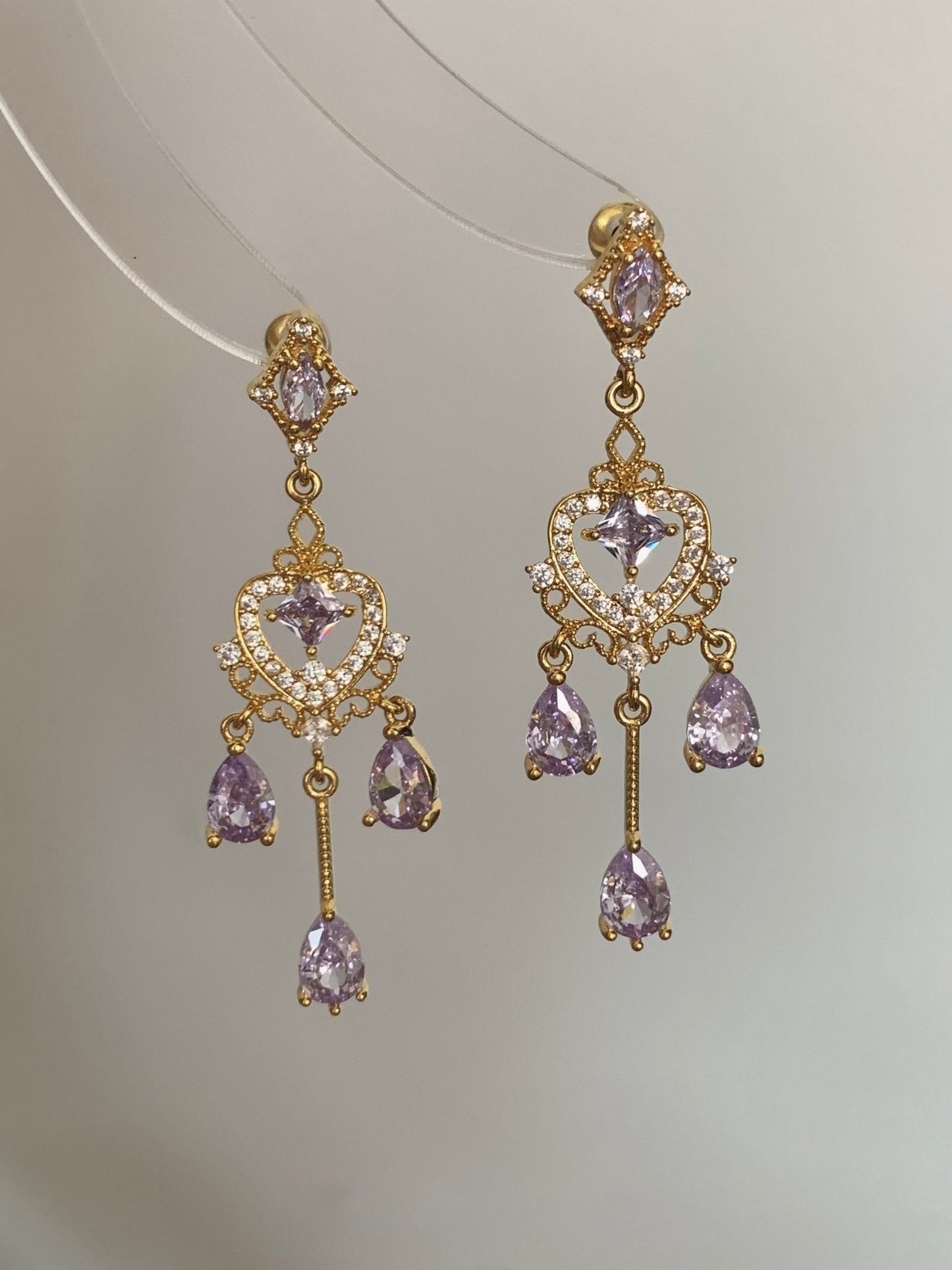 Violet Chandelier Earrings - Hypoallergenic - Abbott Atelier