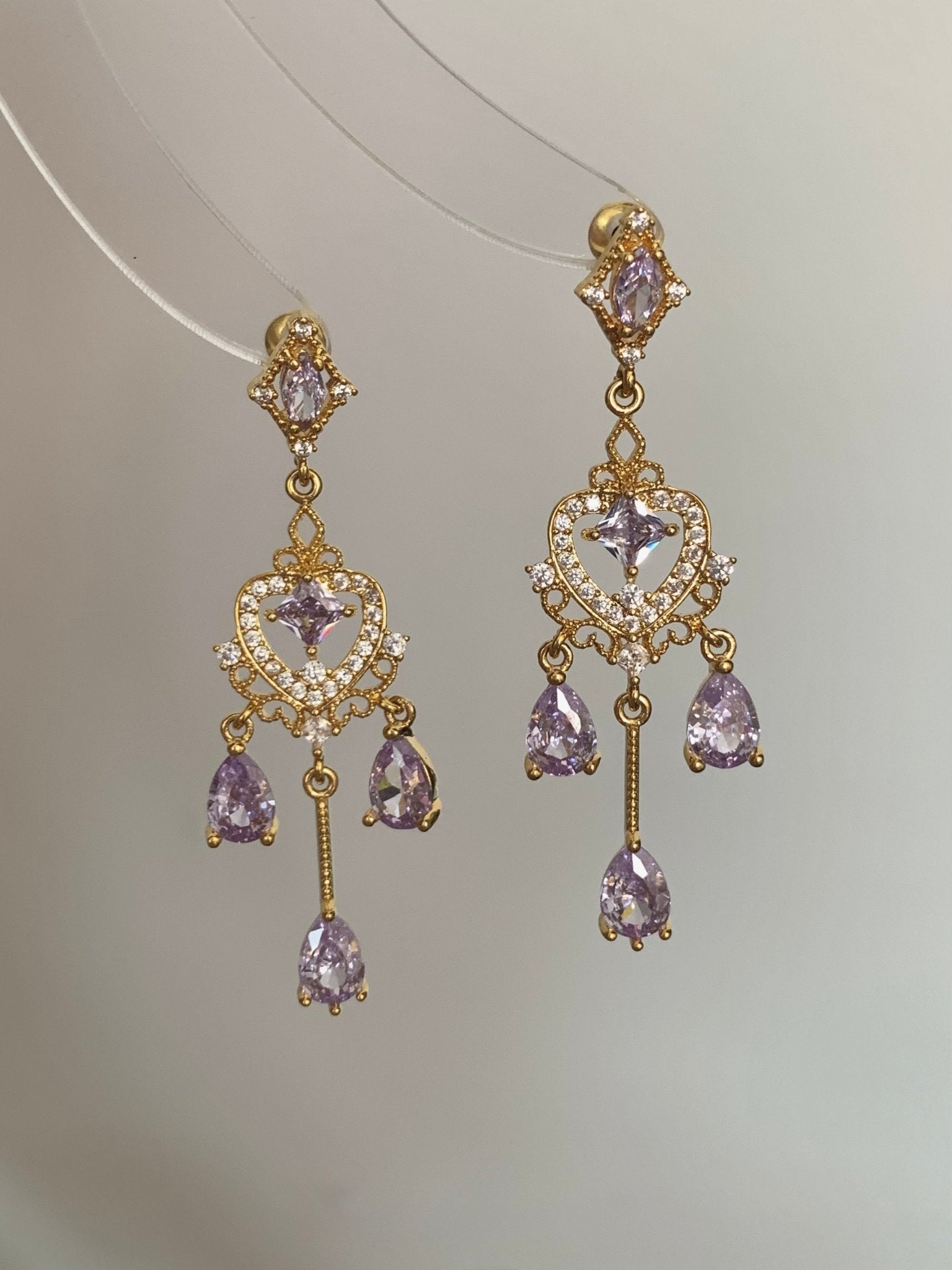 Violet Chandelier Earrings - Hypoallergenic - Abbott Atelier