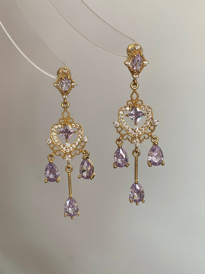 Violet Chandelier Earrings - Hypoallergenic - Abbott Atelier