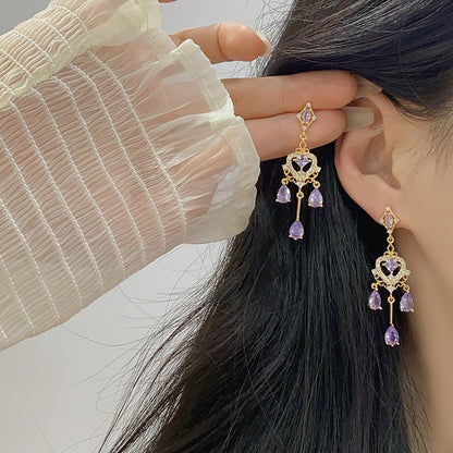 Violet Chandelier Earrings - Hypoallergenic - Abbott Atelier