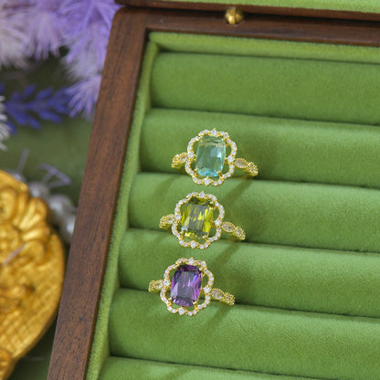Violet Fleur Royale Ring - Gold - Plated - Abbott Atelier