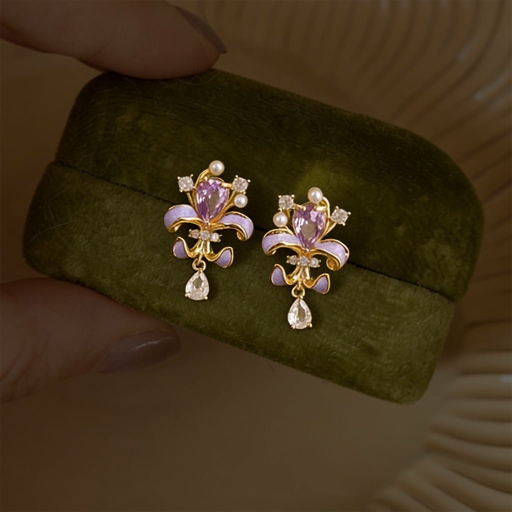 Violet Iris Earrings - Hypoallergenic - Abbott Atelier