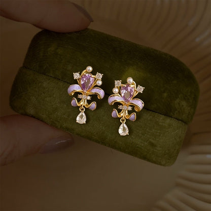 Violet Iris Earrings - Hypoallergenic - Abbott Atelier