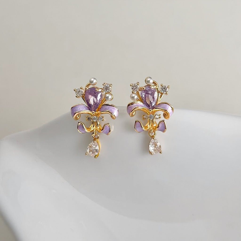 Violet Iris Earrings - Hypoallergenic - Abbott Atelier