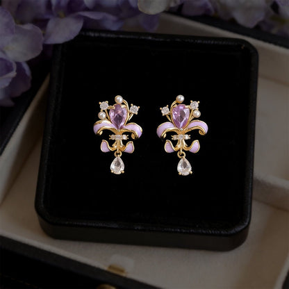 Violet Iris Earrings - Hypoallergenic - Abbott Atelier