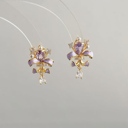 Violet Iris Earrings - Hypoallergenic - Abbott Atelier