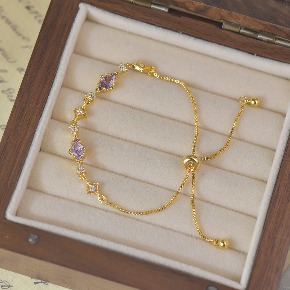 Violet Lattice Bracelet - Gold Plated - Abbott Atelier