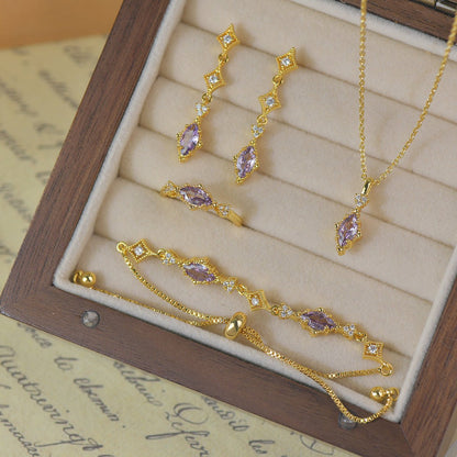 Violet Lattice Earrings - Hypoallergenic - Abbott Atelier