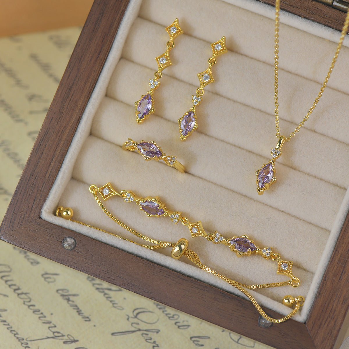 Violet Lattice Necklace - Gold Plated - Abbott Atelier