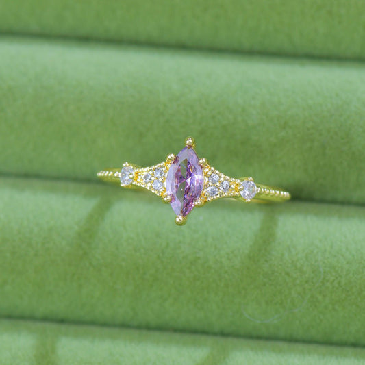 Violet Marquise Muse Ring - Gold - Plated - Abbott Atelier