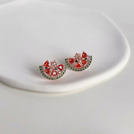 Watermelon Slice Earrings - Hypoallergenic - Abbott Atelier