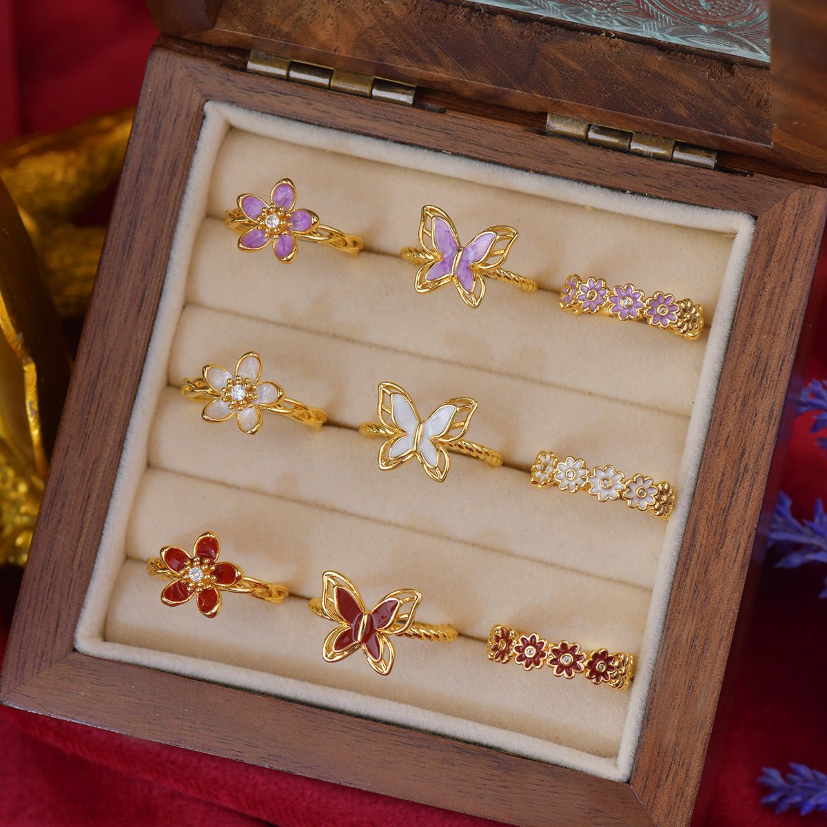 White Daisy Band Ring - Gold - Plated - Abbott Atelier