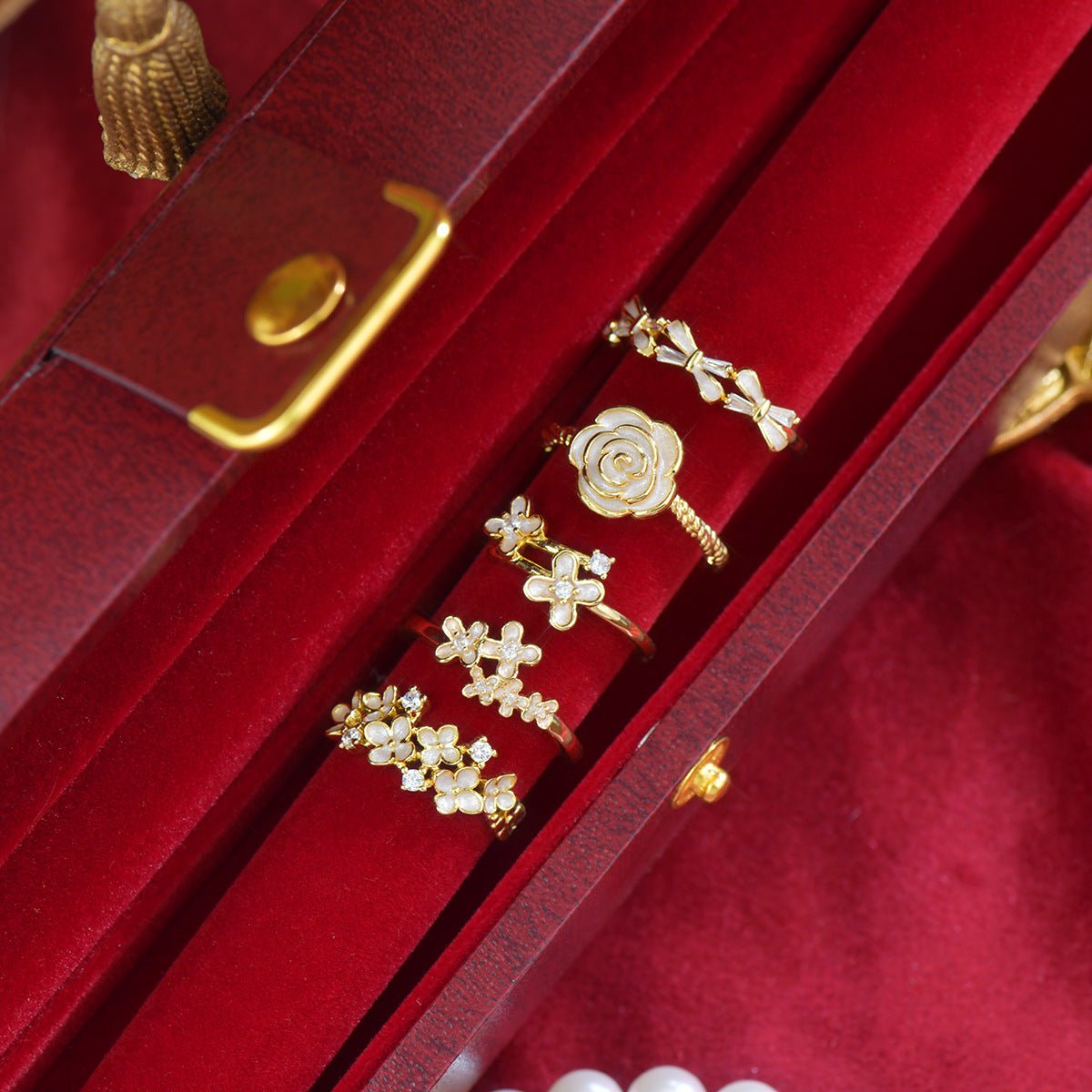 White Jasmine Ring - Gold - Plated - Abbott Atelier