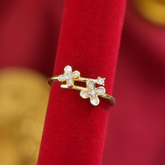 White Jasmine Ring - Gold - Plated - Abbott Atelier
