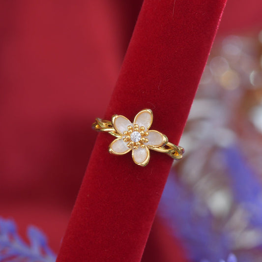 White Primrose Ring - Gold - Plated - Abbott Atelier