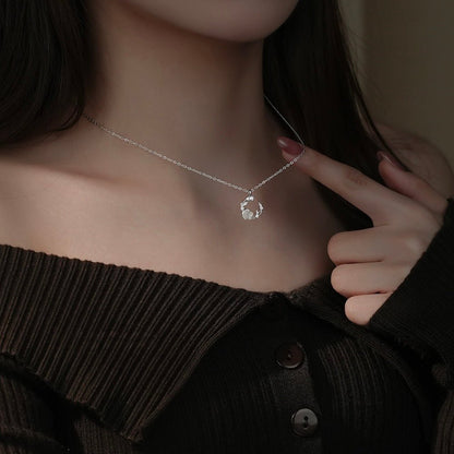 White Rose Necklace (Solid Silver) - Hypoallergenic - Abbott Atelier
