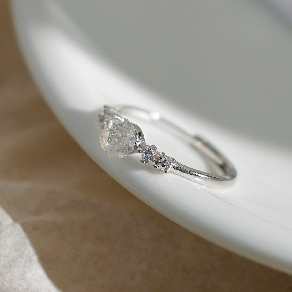 White Rose Ring (Solid Silver) | Abbott Atelier | Artisan Jewelry