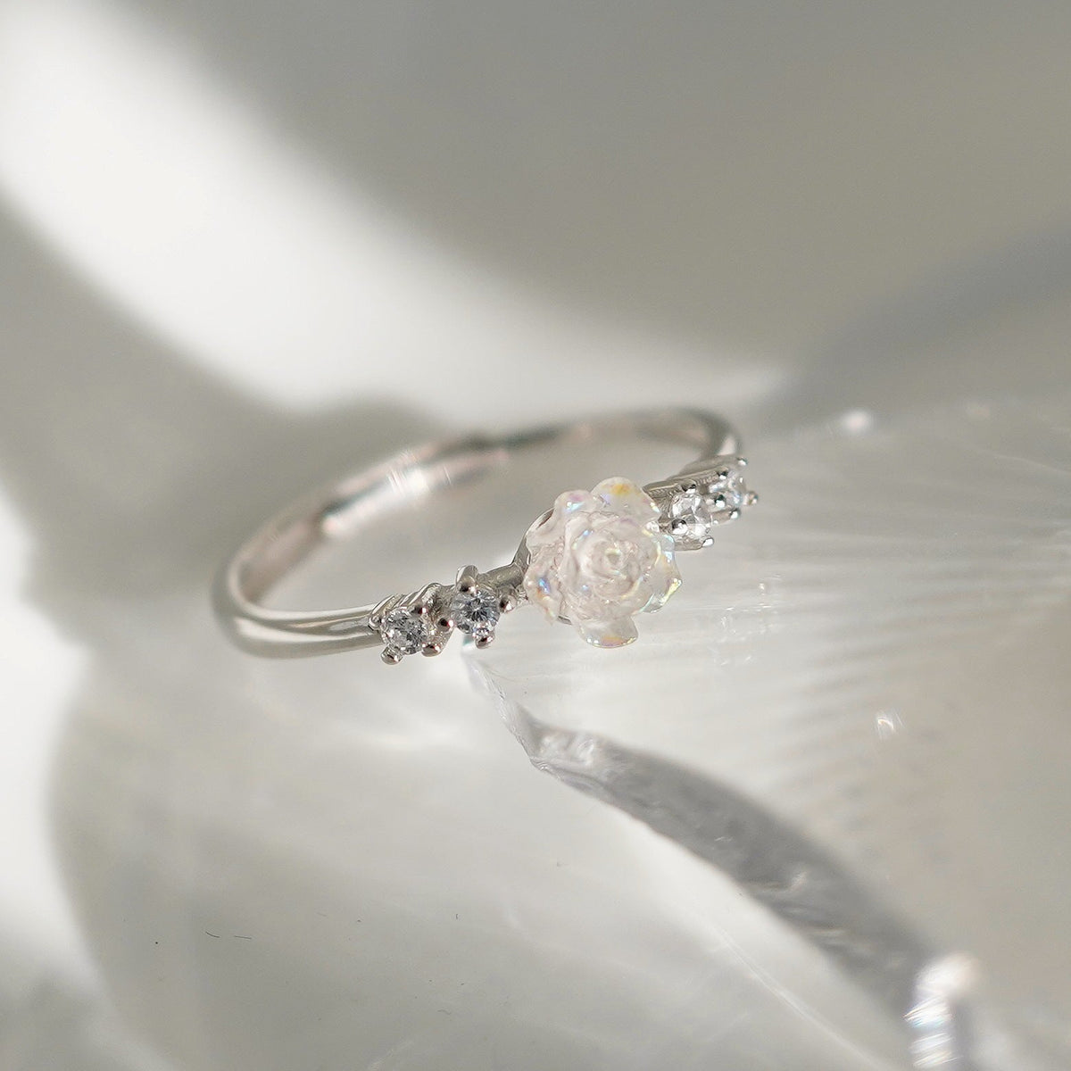 White Rose Ring (Solid Silver) | Abbott Atelier | Artisan Jewelry