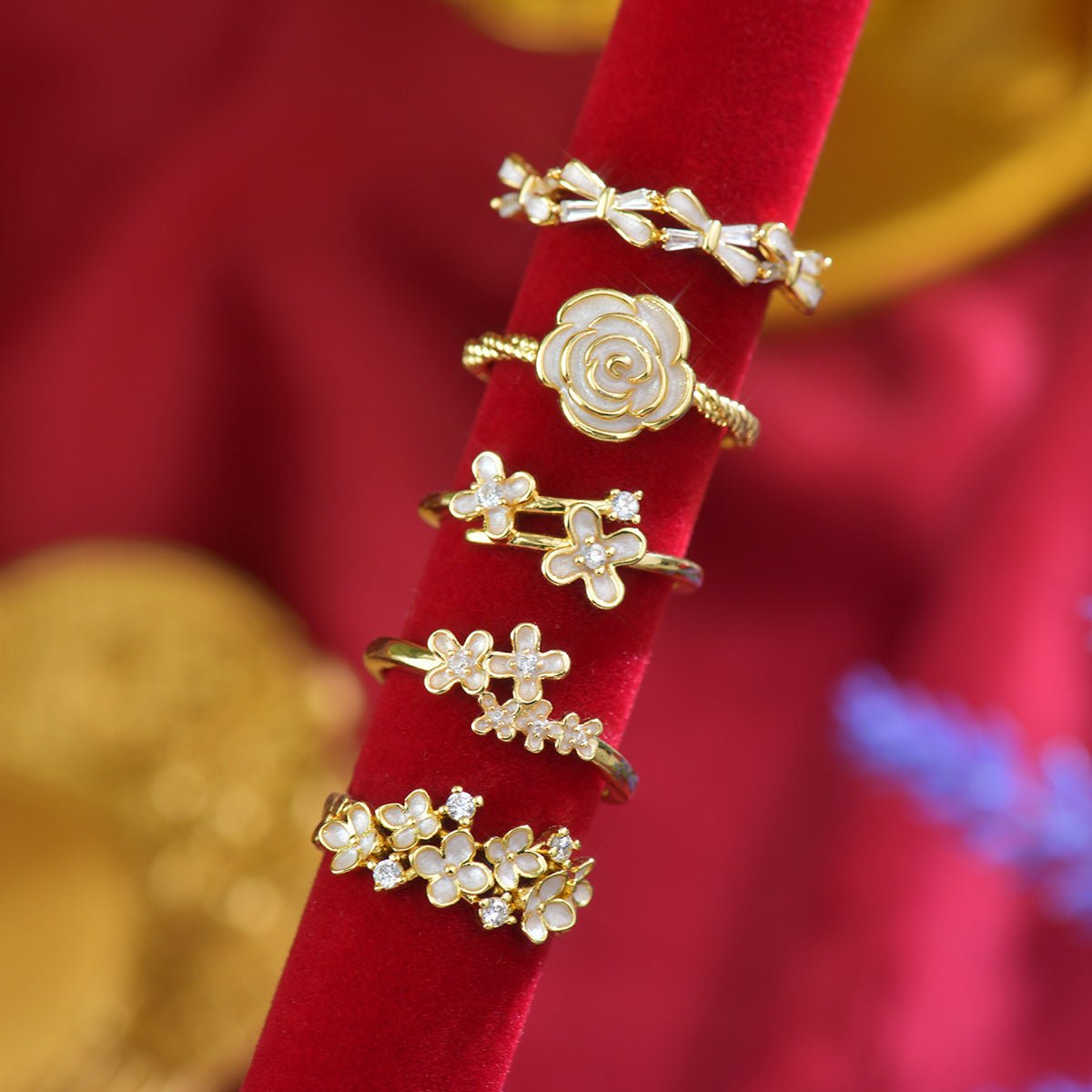 White Wisteria Ring - Gold - Plated - Abbott Atelier