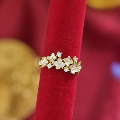 White Wisteria Ring - Gold - Plated - Abbott Atelier