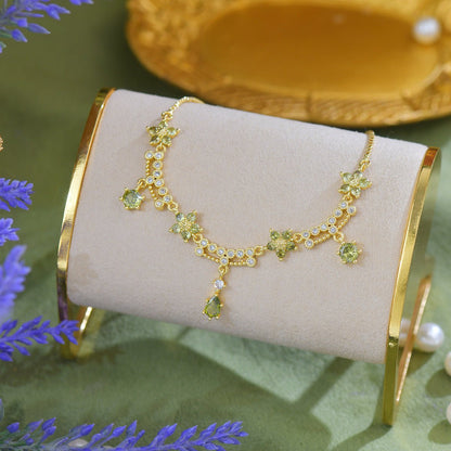 Wildflower Serenade Bracelet in Green - Gold Plated - Abbott Atelier