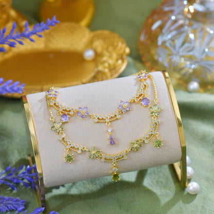 Wildflower Serenade Bracelet in Green - Gold Plated - Abbott Atelier