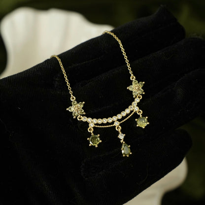 Wildflower Serenade Necklace in Green - Gold Plated - Abbott Atelier