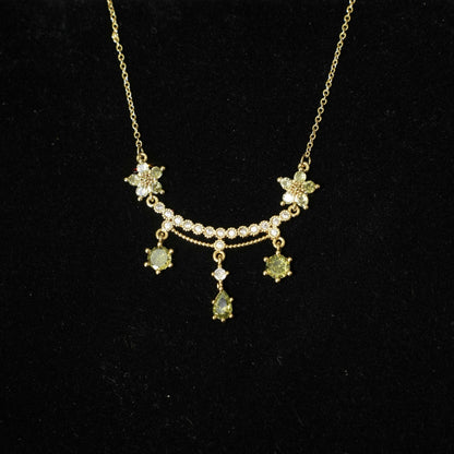 Wildflower Serenade Necklace in Green - Gold Plated - Abbott Atelier