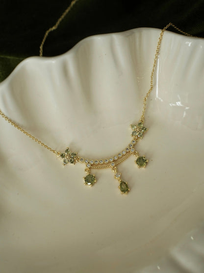 Wildflower Serenade Necklace in Green - Gold Plated - Abbott Atelier