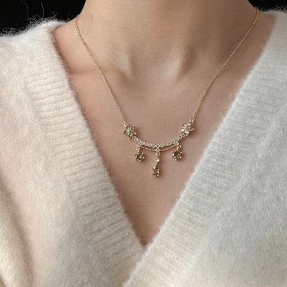 Wildflower Serenade Necklace in Green - Gold Plated - Abbott Atelier