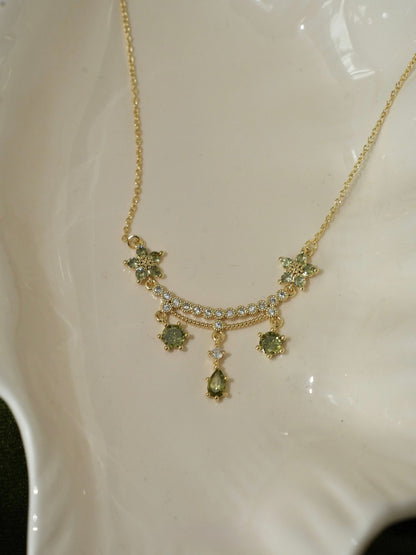 Wildflower Serenade Necklace in Green - Gold Plated - Abbott Atelier