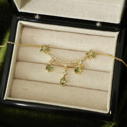 Wildflower Serenade Necklace in Green - Gold Plated - Abbott Atelier