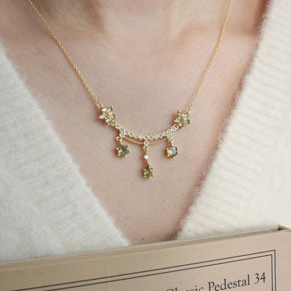 Wildflower Serenade Necklace in Green - Gold Plated - Abbott Atelier