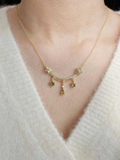 Wildflower Serenade Necklace in Green - Gold Plated - Abbott Atelier