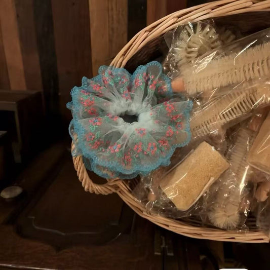 Wildflower Tulle Scrunchie - For Hair - Abbott Atelier