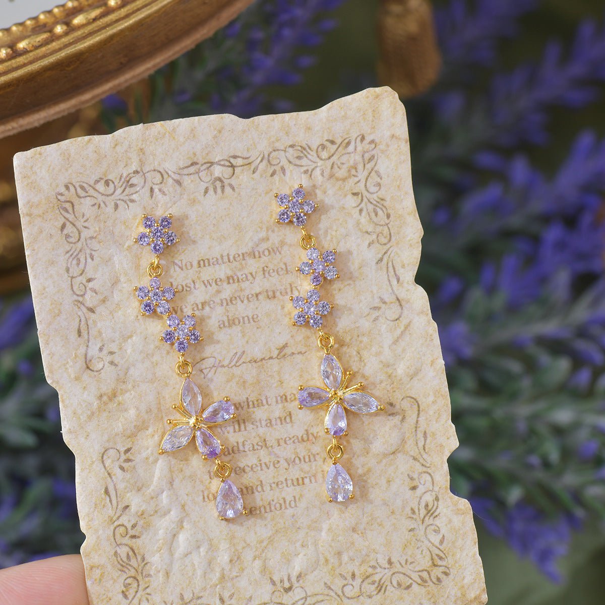 Wisteria Butterfly Drop Earrings - Gold Plated - Abbott Atelier