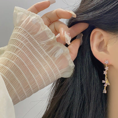 Wisteria Butterfly Drop Earrings - Gold Plated - Abbott Atelier