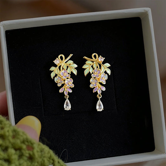 Wisteria Cascade Earrings - Gold Plated - Abbott Atelier