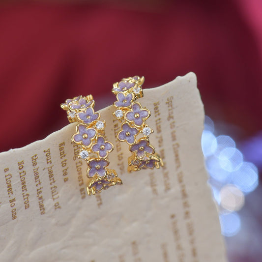 Wisteria Hoop Earrings - Gold Plated - Abbott Atelier