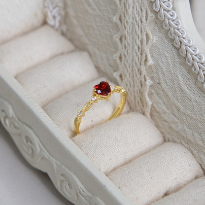 Red Heart Ring (Solid Silver)