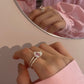 Pink Heart Ring (Solid Silver)
