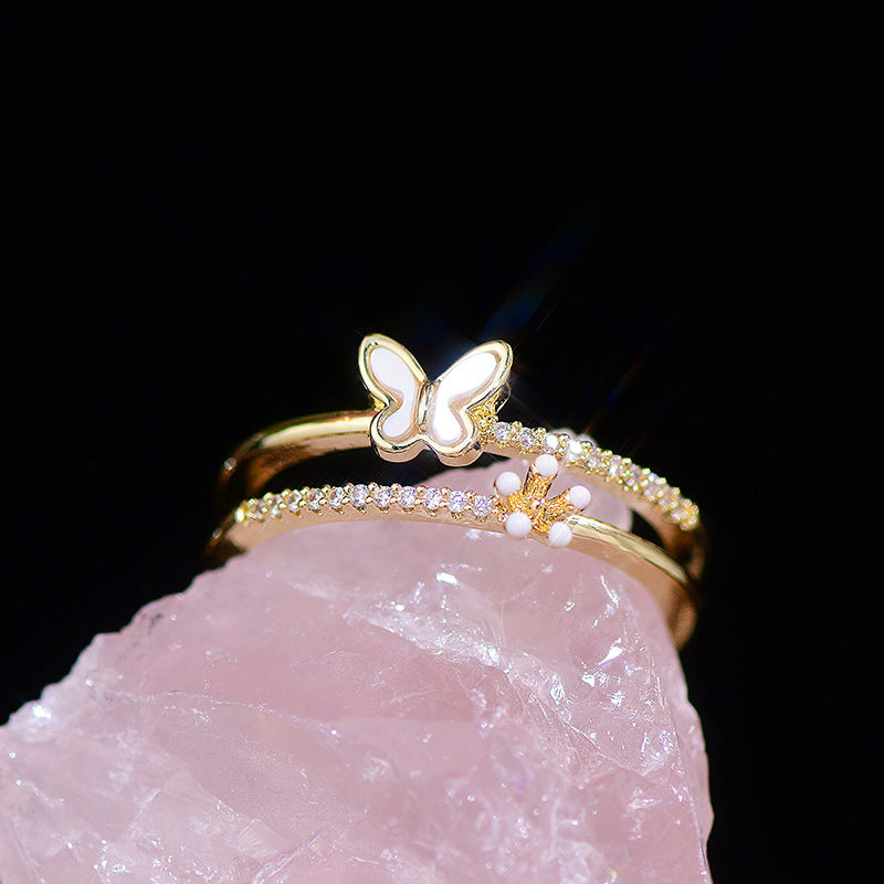 Flower Butterfly Ring - Naomi